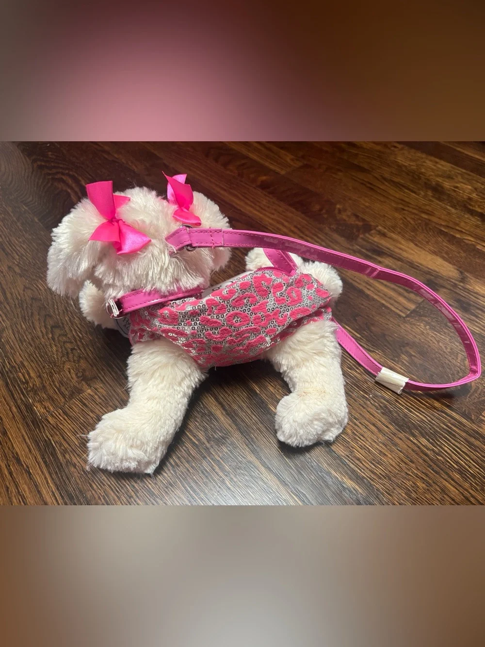 New Poochie & Co Plush Dog Crossbody Bag